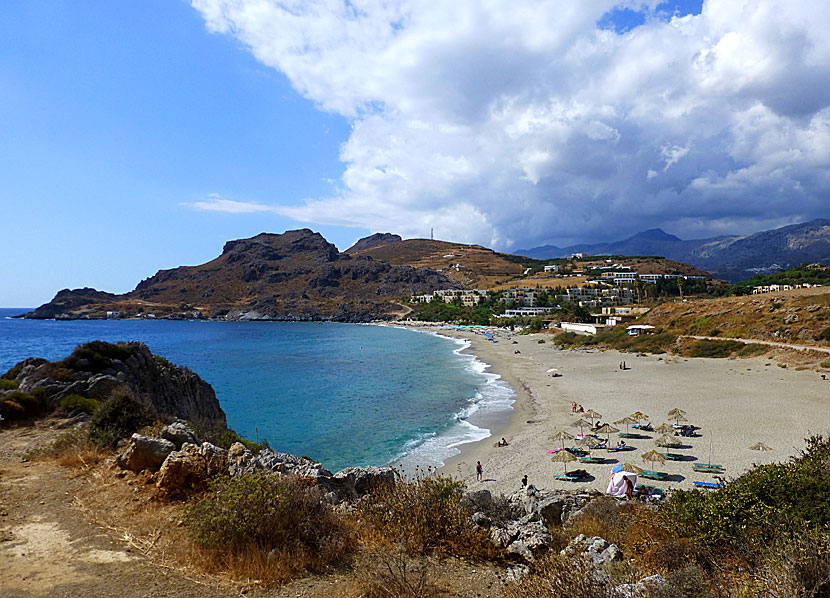 Damnoni beach nära Plakias på södra Kreta.