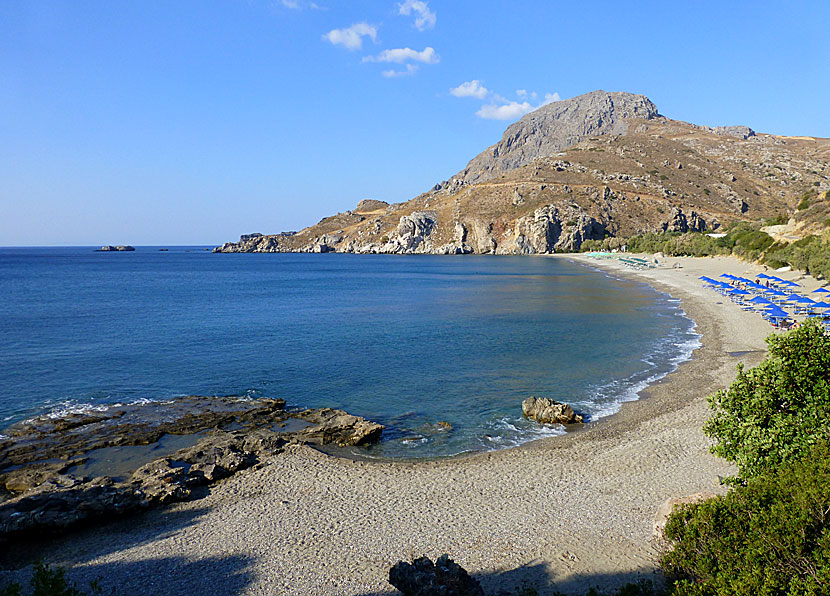 Souda beach nära Plakias på södra Kreta.