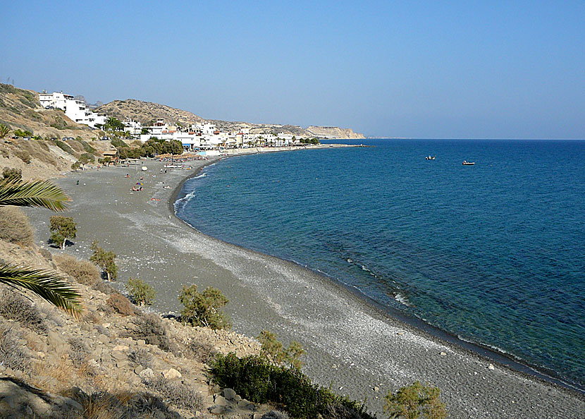 Stranden i Mirtos på sydöstra Kreta.