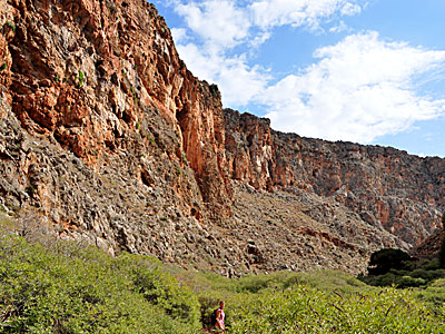 Vandra i Valley of the Dead i Kato Zakros på Kreta.