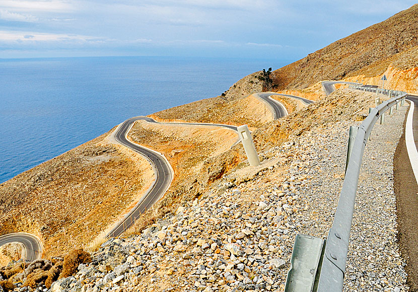 The Long and Winding Road to the Aradena bridge and Anopoli from Chora Sfakion in southern Crete.