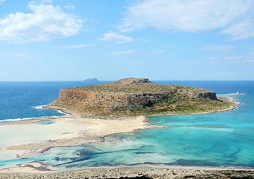 Fina stränder väster om Chania på Kreta.  Balos beach.