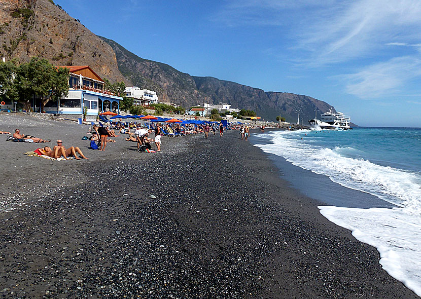 Agia Roumeli beach på södra Kreta