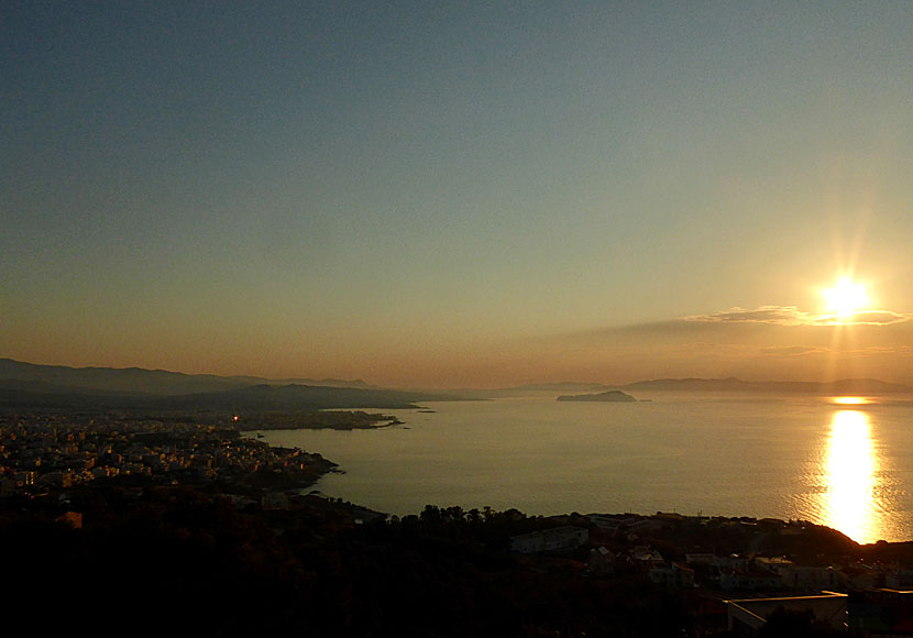 Solnedgången i Chania sedd från Eleftherios Venizelos grav.