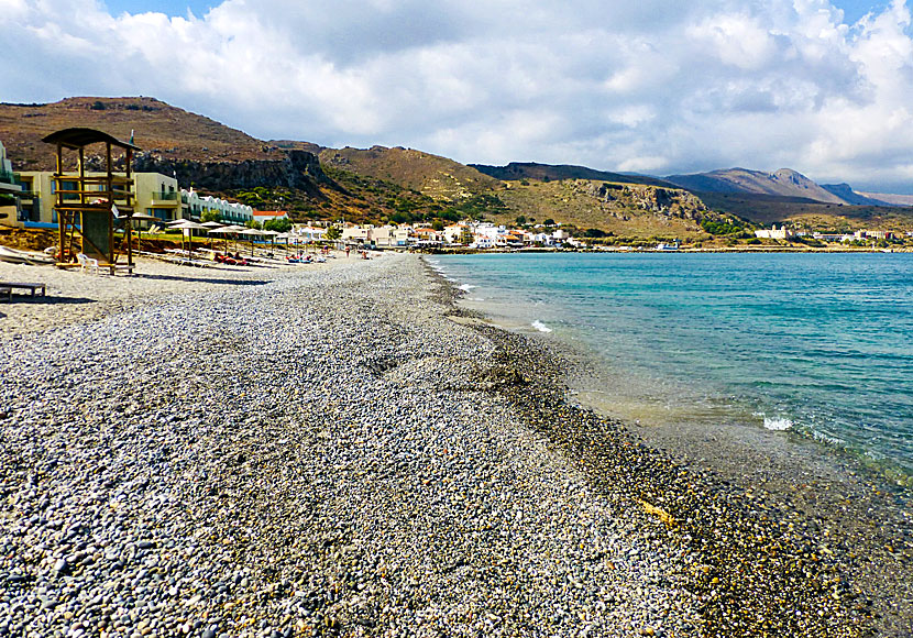 Fina stränder väster om Chania på Kreta.  Kolymbari beach.