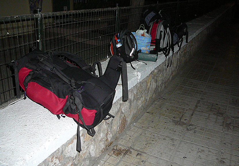 Den tunga packningen som vi släpade runt på i Heraklion på Kreta.
