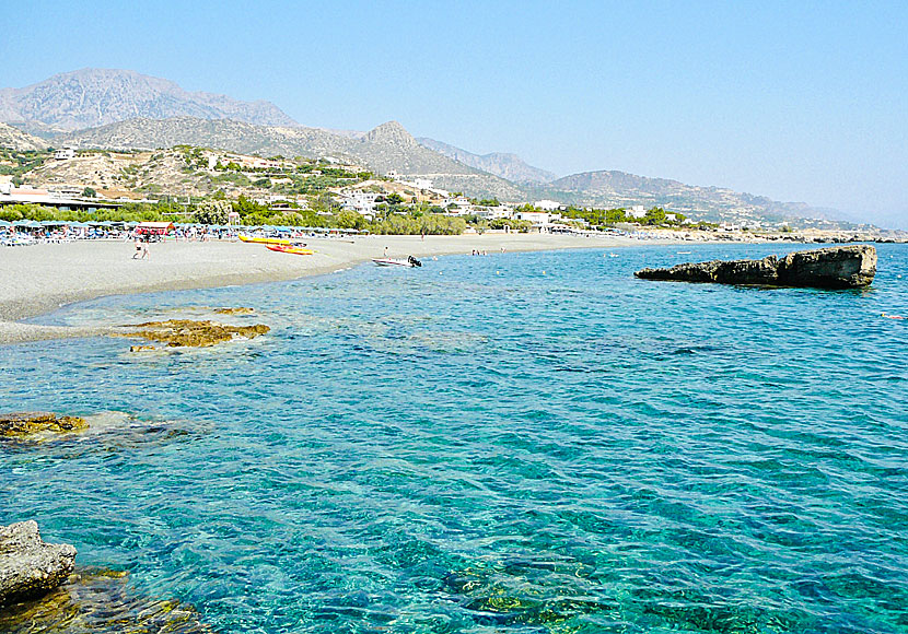 Koutsounari beach mellan Ierapetra och Makrigialos på sydöstra Kreta.