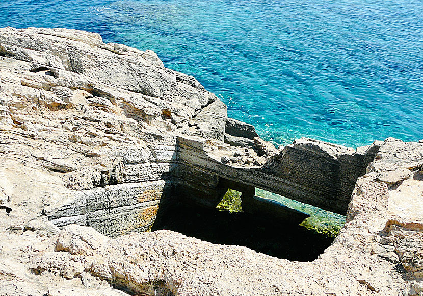 Den romerska fiskodlingen i Vothoni mellan Ferma och Kakkos beach på södra Kreta.