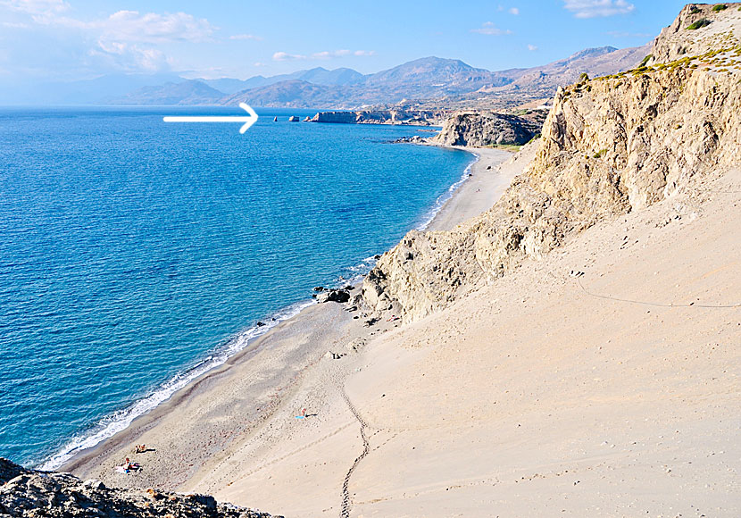 Stränderna i Agios Pavlos och Triopetra söder om Rethymnon på Kreta.