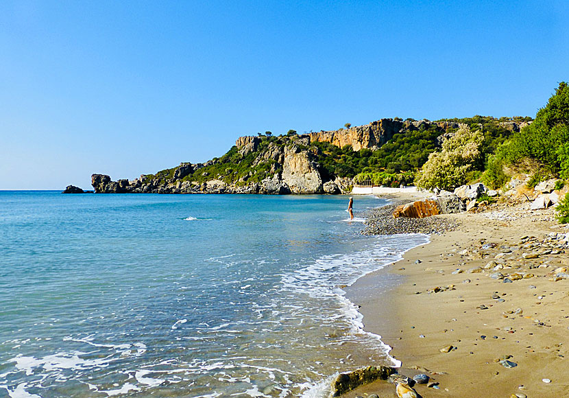 Polirizos beach som ligger efter Koraka beach på södra Kreta.