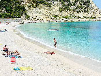 Agios Nikitas beach på Lefkas.  