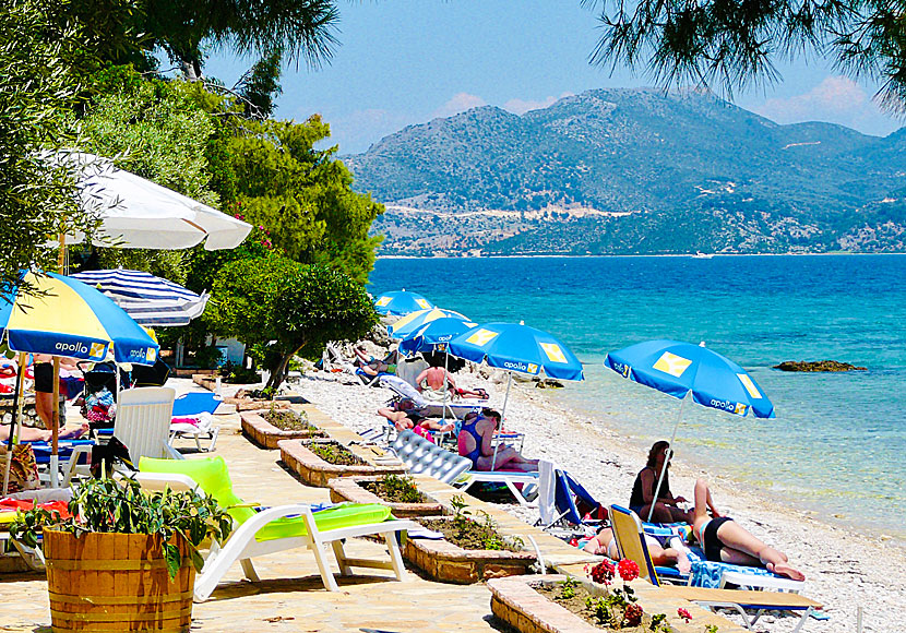 Stranden i Ligia på Lefkas