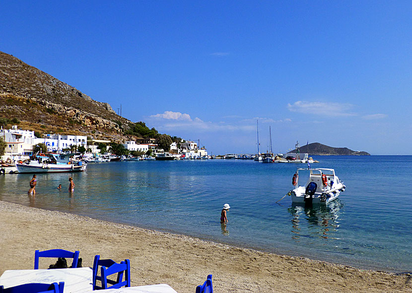 Stranden i Panteli på Leros.