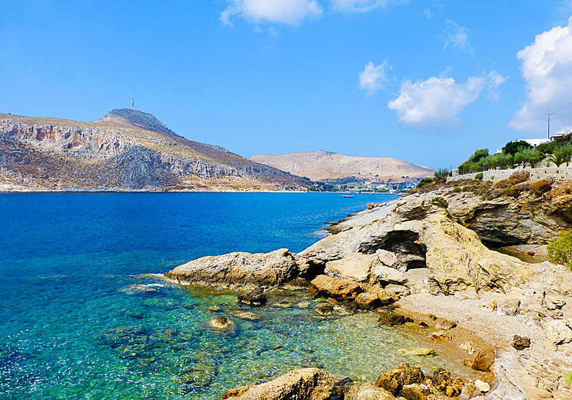 Panagia Kavouradena beach på Leros.