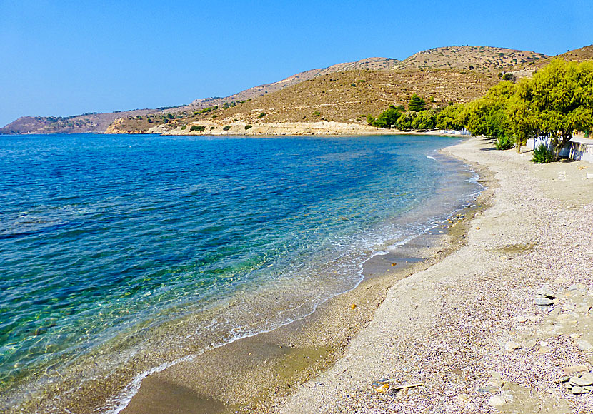 Leros bästa stränder. Merikia beach.