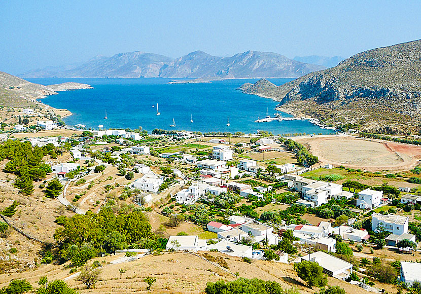 Vy över Xerokampos och Kalymnos.