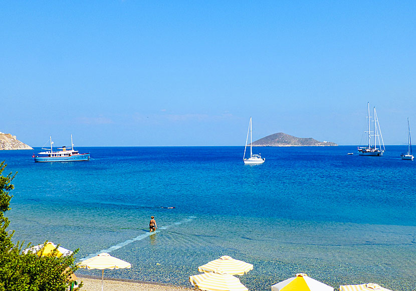 Leros bästa stränder. Vromolithos beach.