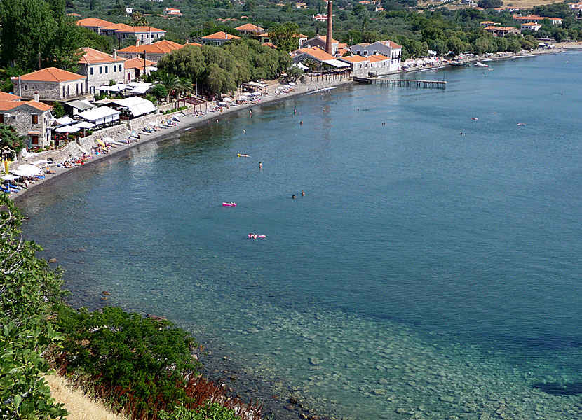 Molyvos beach på Lesbos.