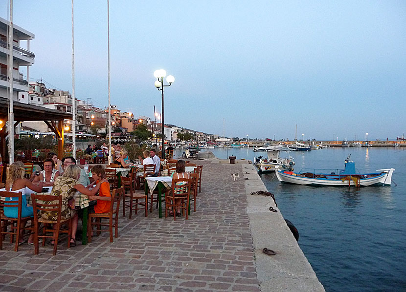 Restauranger och tavernor i Plomari på Lesbos.