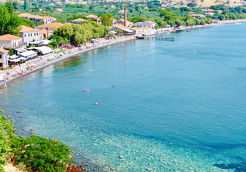 Stranden i Molyvos på Lesbos.