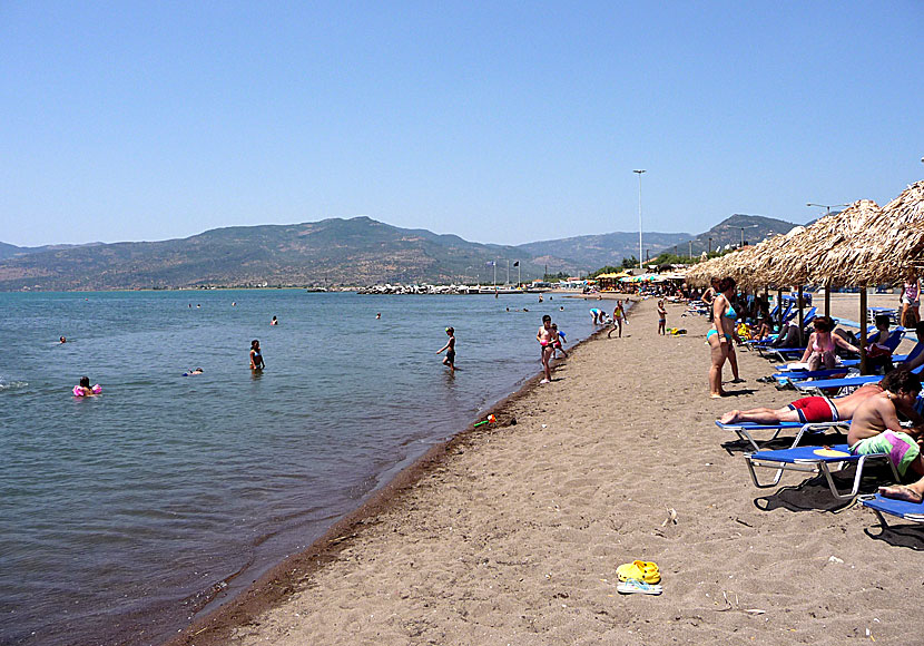 Stranden i Skala Kalloni på Lesbos.