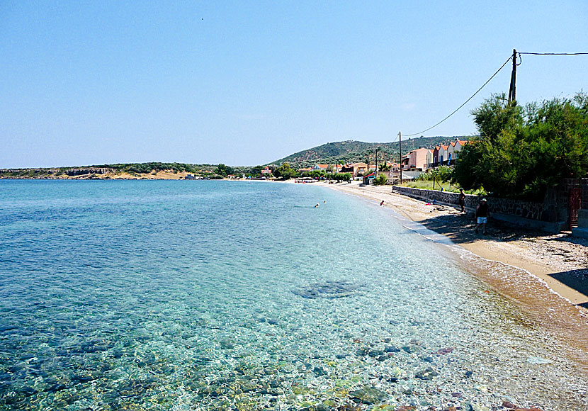 Lesbos bästa stränder. Skala Mistegna beach.