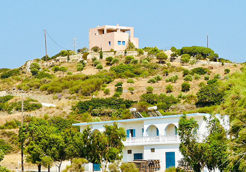 The pink villa på Lipsi som Alexandros Giotopoulos bodde i.