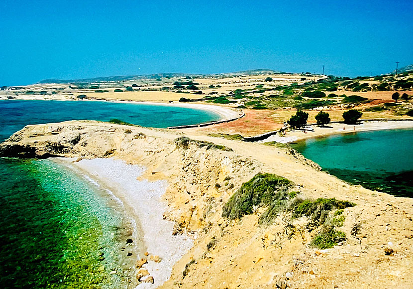 De bästa stränderna på Lipsi i Grekland. Tourkomnima beach.