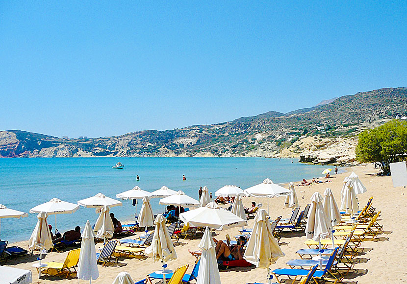 Provatas beach på Milos i Kykladerna.