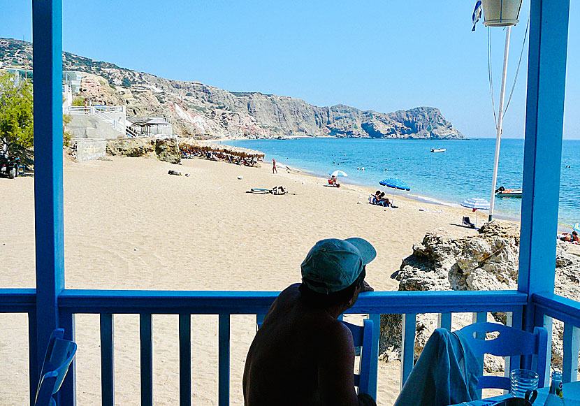 Bra restauranger och tavernor vid Paleochori beach på Milos.