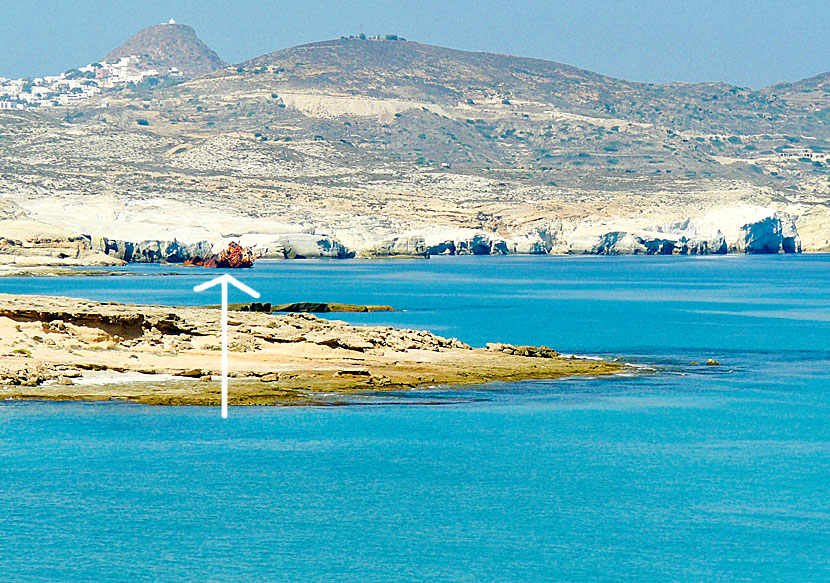 Shipwreck of Sarakiniko på Milos.