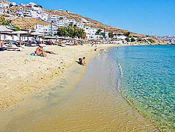 Agios Stefanos beach på Mykonos.  