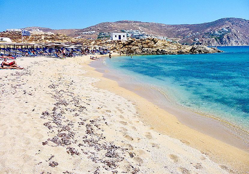 Agrari beach på Mykonos i Grekland.