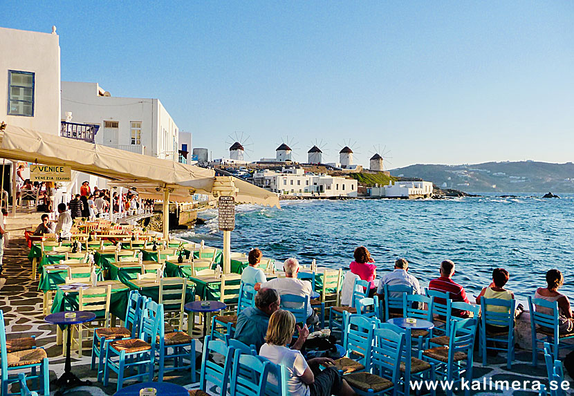 Lilla Venedig i Mykonos stad.