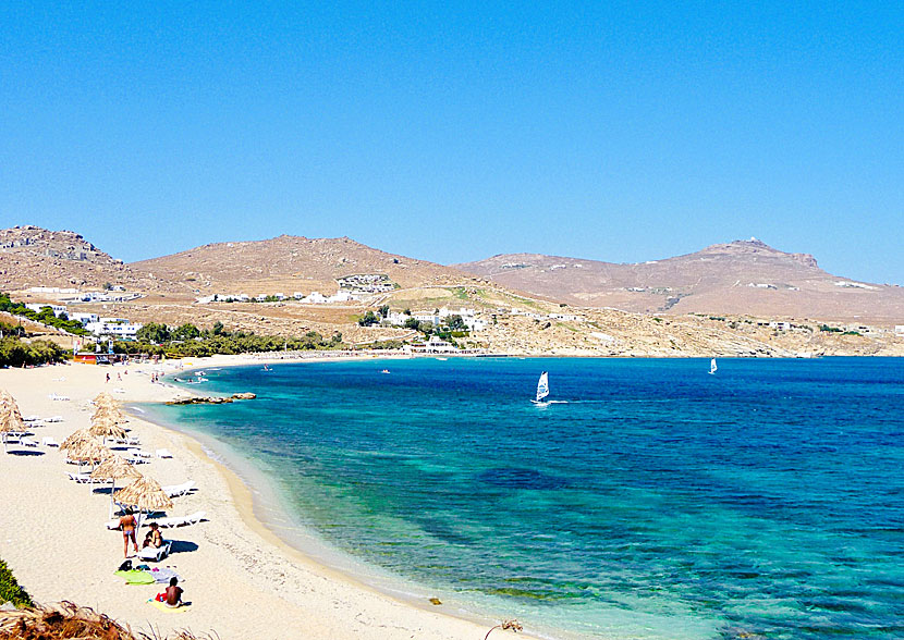 Kalafatis beach på Mykonos i Grekland.