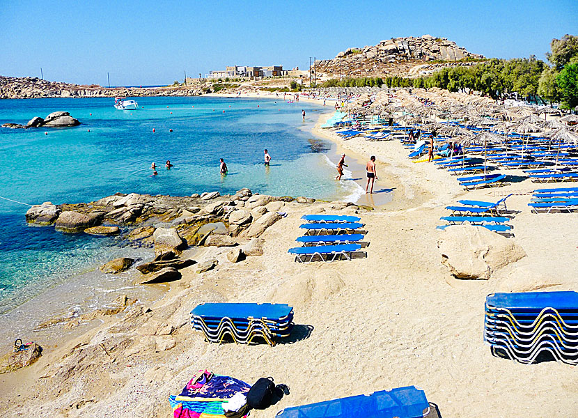 Mykonos bästa stränder. Paraga beach.