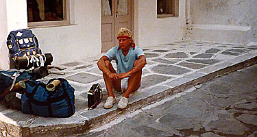 En öluff till Mykonos på 1980-talet .