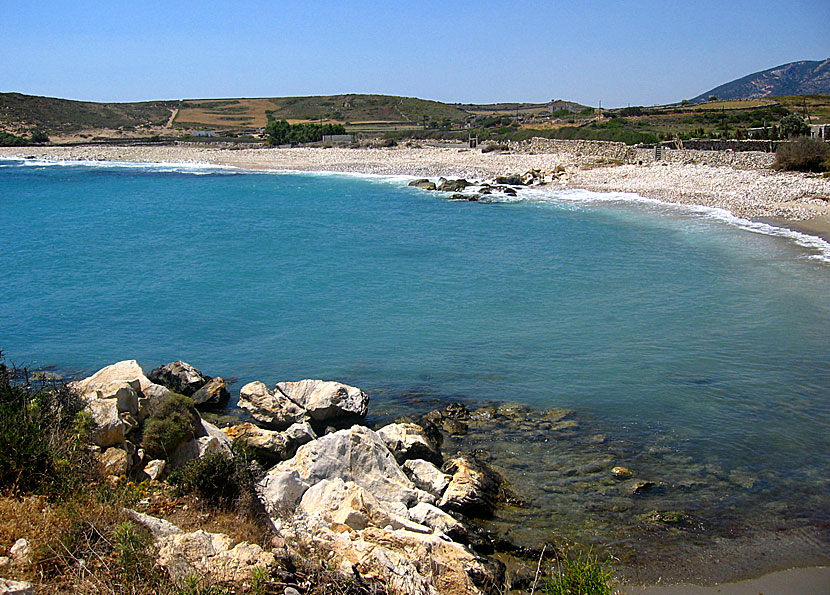 Azalas beach nära Moutsouna på Naxos.