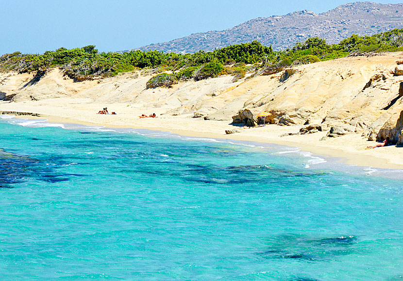 Nudiststranden Hawaii beach i Aliko på Naxos i Kykladerna.