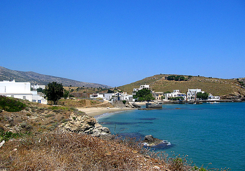 Stränderna i Moutsoun på Naxos.