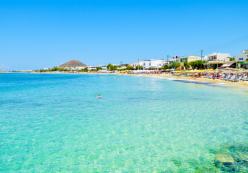 Naxos bästa stränder. Agia Anna beach.