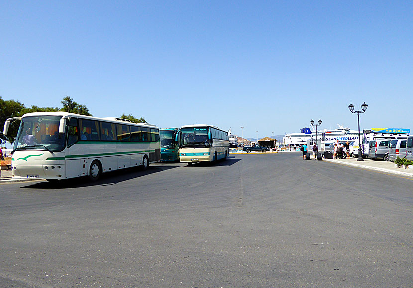 Busshållplatsen i Naxos stad.