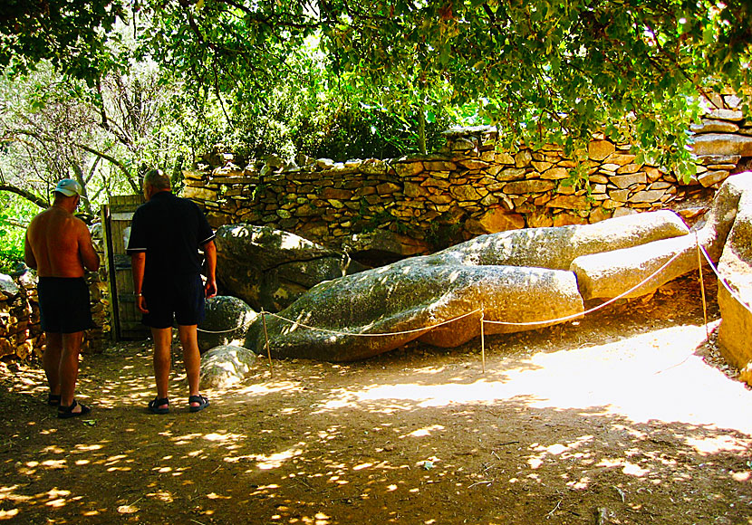 Kouros of Melanes på Naxos i Kykladerna.