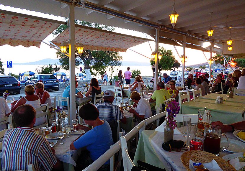 Restauranger i Agios Prokopios på Naxos.