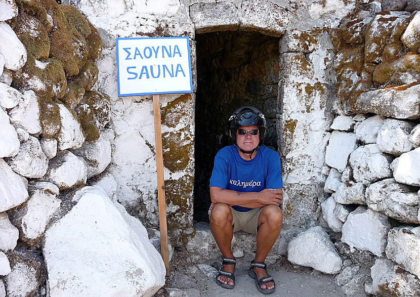 Bastu och heta källor i Emborio på Nisyros.