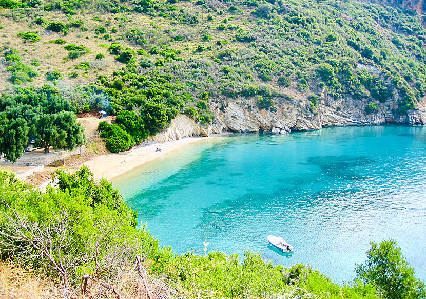 Agios Giannakis beach nära Parga på grekiska fastlandet.