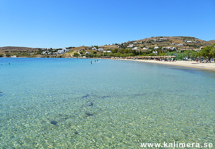 Livadia beach i Parikia på Paros.