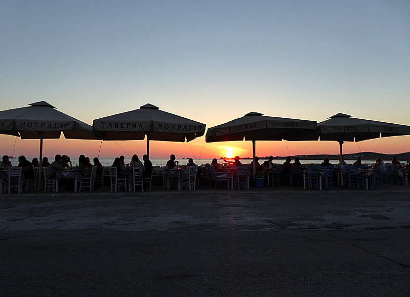 Solnedgången i Parikia på Paros