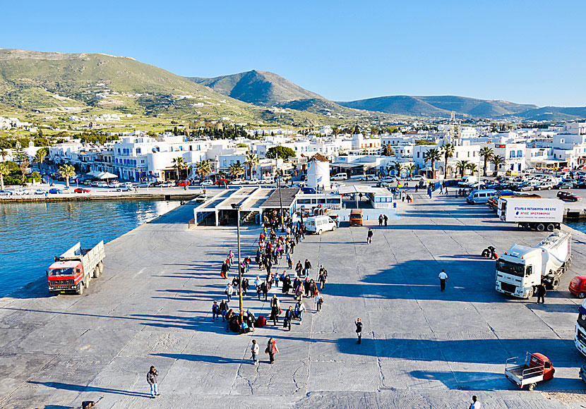 Hamnen i Parikia på Paros.