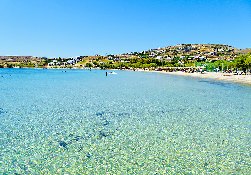 Stranden i Parikia på Paros.